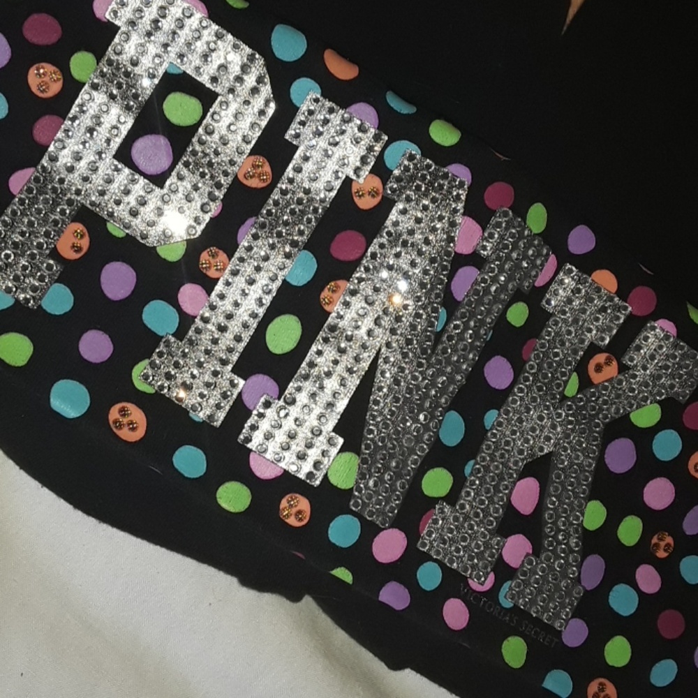 🧡V.S. PINK Outfit Set BEDAZZLED Yoga Pants sz S🧡 - Picture 6 of 6